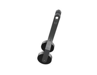 Hi-Res 3D Render: Precision Gray Mechanical Roller Bracket Assembly Component. Critical for CNC Machinery, V-Slot Linear Guide Systems, and Heavy Industrial Automation Projects. Isolated Transparent