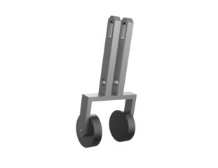 Hi-Res 3D Render: Precision Gray Mechanical Roller Bracket Assembly Component. Critical for CNC Machinery, V-Slot Linear Guide Systems, and Heavy Industrial Automation Projects. Isolated Transparent