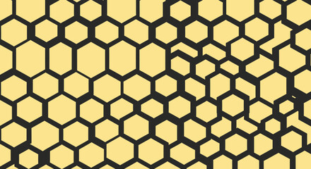 Interlocked beige honeycomb design on black