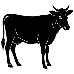 silhouette of a cow