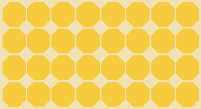 A pattern of yellow octagons on a light yellow background