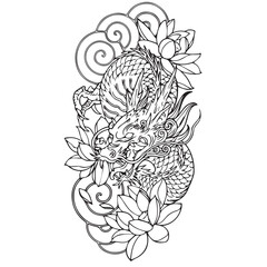 dragon tattoo flower