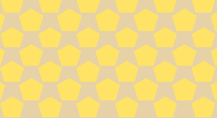 Yellow pentagon shapes on tan ground, tiled