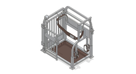 Livestock handling chute detailed isometric vector illustration design