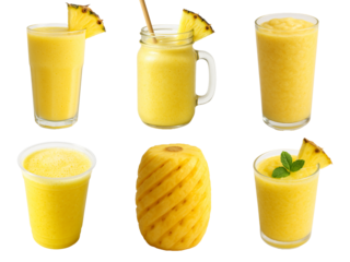 pineapple smootie, collection, isolated object, edit asset, stock image, 4k
