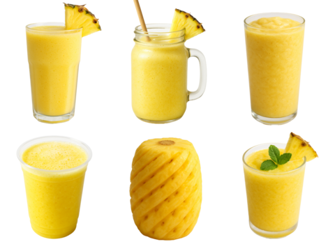 pineapple smootie, collection, isolated object, edit asset, stock image, 4k