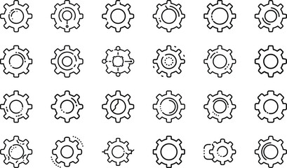 Bundle Minimal Line Icon Of A Gear Eps 10