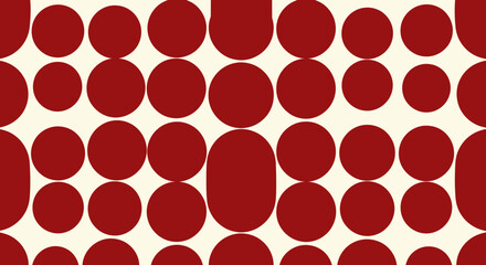 Red circles arranged in a grid pattern on a creamy background, some cut off at edges