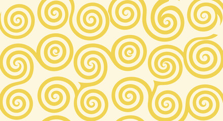 Yellow spirals pattern on cream