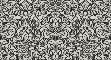 Obraz premium Ornate black & white floral pattern