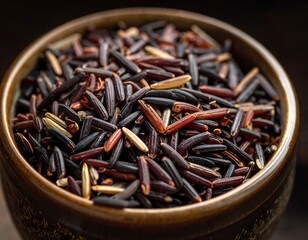 Close-up of assorted rice in a bowl