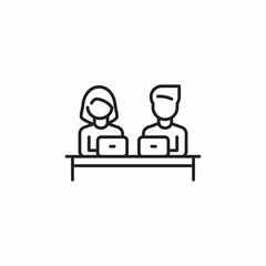 team collaboration working place coworking icon sign vector