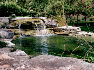 small waterfall in the park