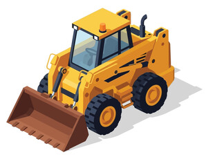  isometric construction equipment isolated on white. Heavy equipment. construction vehicle vector
