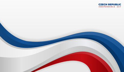 Czech republic independence day background, design element with waving ribbon flag
