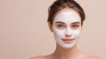 woman with mask cream