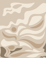 Organic fluid abstract warm natural beige dolphin wave poster