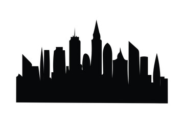 Obraz premium City Skyline Silhouette With Tall Buildings