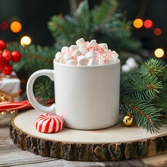 Boisson gourmande avec des guimauves.