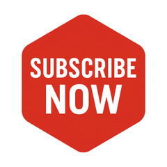 Obraz premium Hexagonal red button with bold white text 