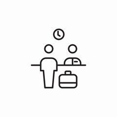 hotel reception check in registration icon sign vector