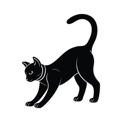 Stretching Cat Silhouette