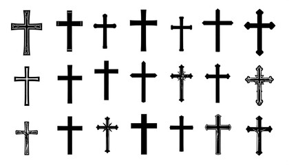 Collection of various Christian cross designs