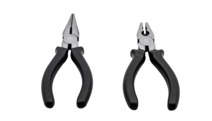 Pair of Pliers with Needle-Nose and Slip-Joint Variations, isolated on transparent background