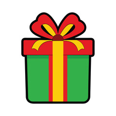 Cartoon Gift Box Illustration On White Background