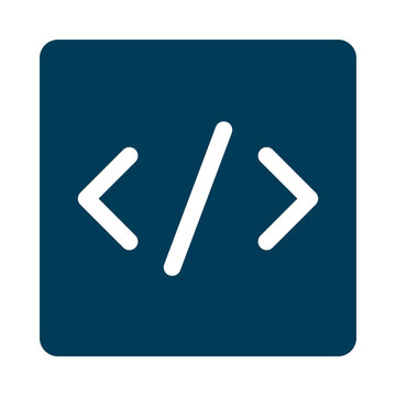 Simple hand drawn code symbol with angle brackets and forward slash