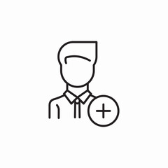 ad plus employee user icon sign vector