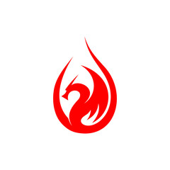 elegant fire dragon logo 