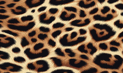 Leopard Skin Texture Pattern Vector. Leopard Fur Camouflage Background. Seamless Animal Wildlife Skin Pattern, organic style for fashion and textile.