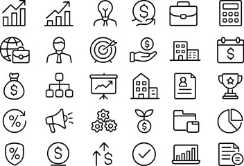 Symbols of business success and finance in a modern digital workspace