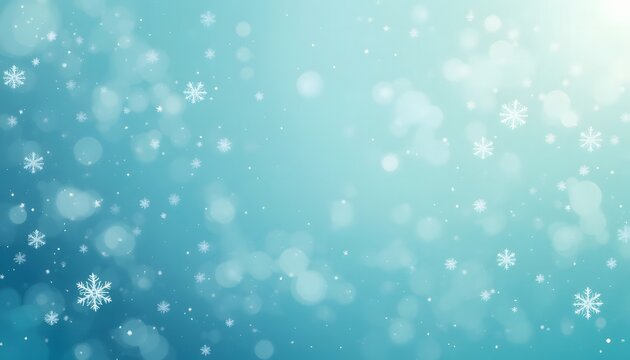 Blue snowflakes bokeh glitter sparkle winter christmas background - Powered by Adobe