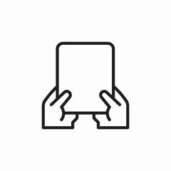 tablet in hands icon sign vector