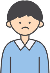 Upset sad character illustration