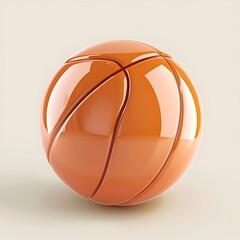 Fototapeta premium Glossy Basketball Orb: A High-Resolution Still Life of Athletic Equipment