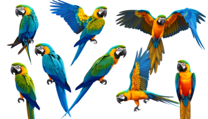  Assorted Exotic Parrots PNG