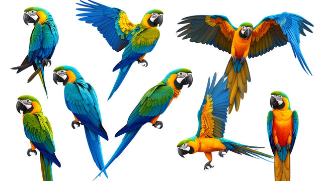  Assorted Exotic Parrots PNG