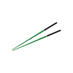 Sleek modern chopsticks in green and black, perfect for contemporary dining and culinary presentations, offering a stylish touch to any meal.