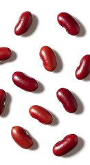 Red Kidney Beans on White Background.