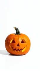 A carved pumpkin perfect for Halloween decor.