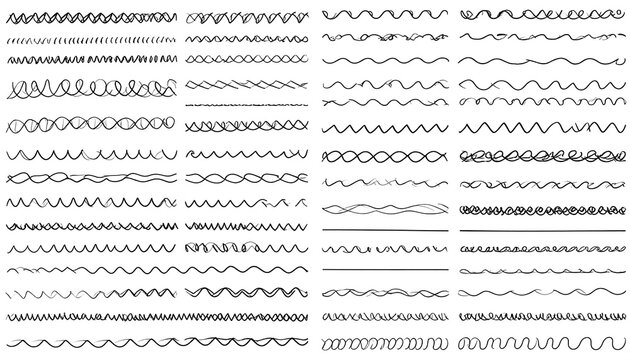Collection of various wavy lines
