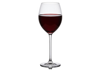 Elegant red wine in a glass isolated on transparent background, alcoholic beverage for celebrations and special occasions