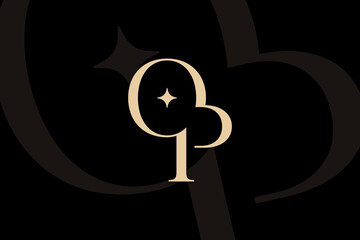 OP or PO letter logo icon design. Classic style luxury initials monogram.