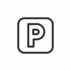 parking zone icon sign vector