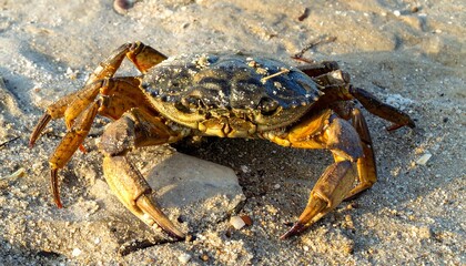 Crab on sandy beach