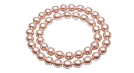Elegant pink pearl necklace isolated, luxury jewelry strand for fashion accessory and gift giving on a clean backdrop