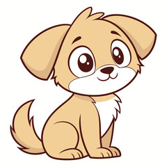Fototapeta premium Happy cute puppy isolated on white background